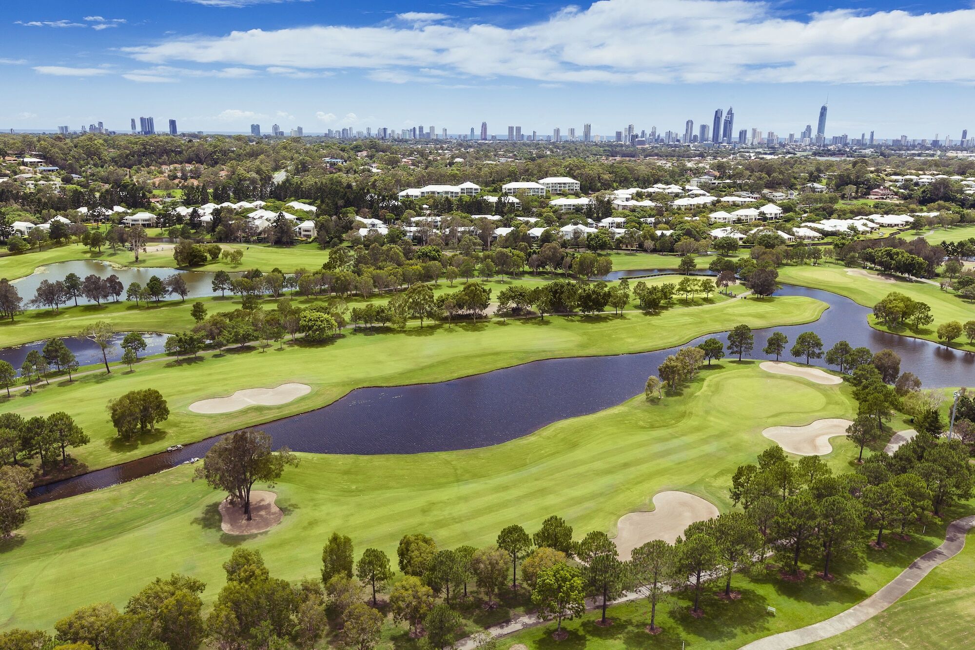 Racv Royal Pines Resort Gold Coast Benowa Экстерьер фото Aerial view of the golf course